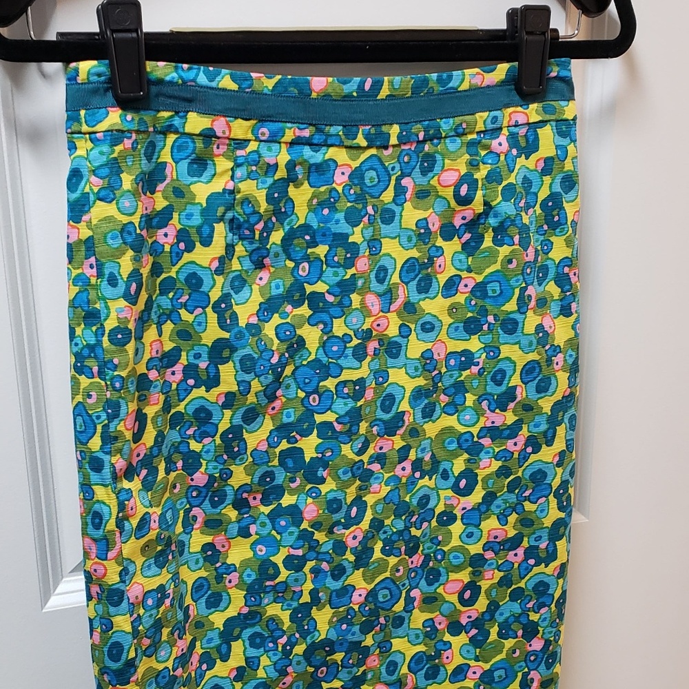 Boden Floral Modern Pencil Skirt Blue/Yellow/Pink